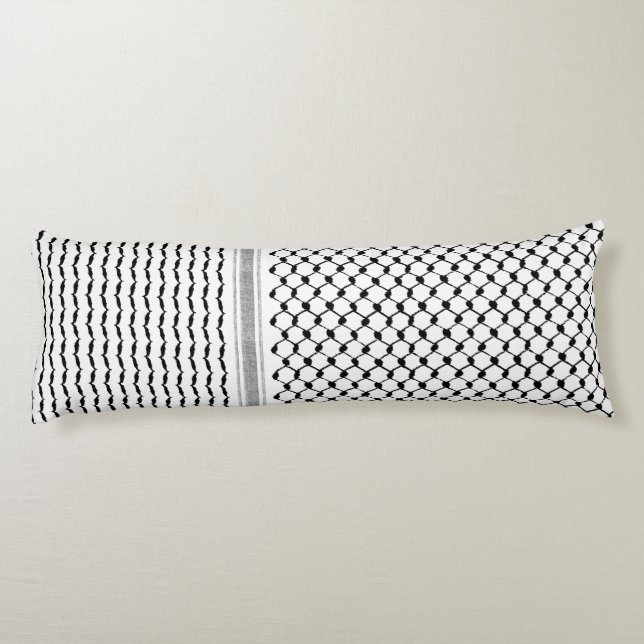Palestinian Kufiya Traditional Folk Hatta Pattern Body Pillow (Back)