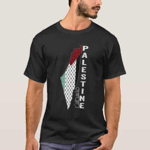 Palestinian Map Keffiyeh Thobe Patterns Palestine T-Shirt