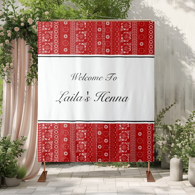 Palestinian Pattern Henna Photobooth Backdrop Tapestry (Creator Uploaded)