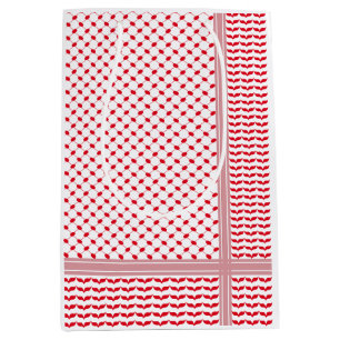 Palestinian Red & White Keffiyeh Medium Gift Bag