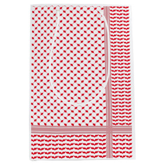 Palestinian Red & White Keffiyeh Medium Gift Bag