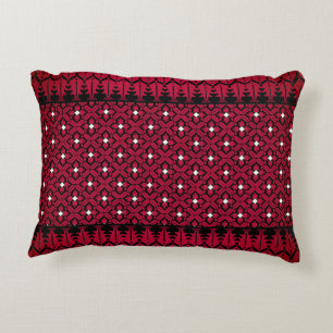 Palestinian Tatreez Embroidery Art Printed Design  Accent Pillow