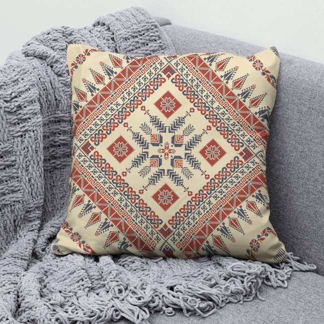 Palestinian Tatreez Fashion Throw Pillow 14 (Creator Uploaded)
