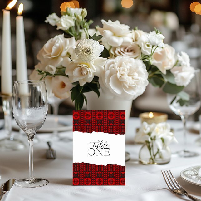 Palestinian Tatreez Red  Table Number (Creator Uploaded)