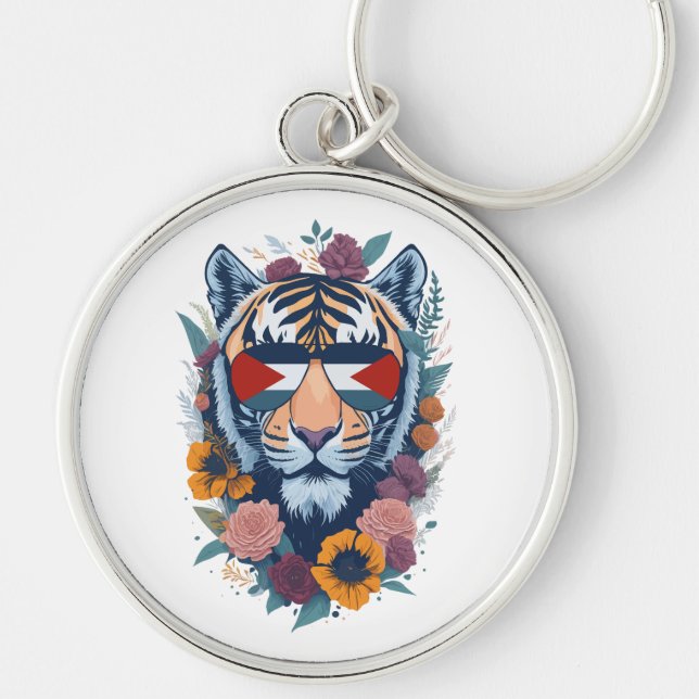 Palestinian tiger - Palestine FLAG  Keychain (Front)