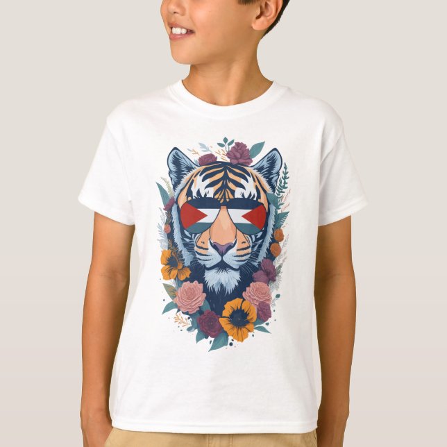 Palestinian tiger - Palestine FLAG  T-Shirt (Front)