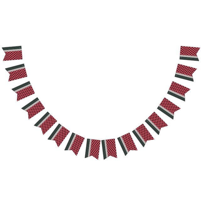 Palestinian watermelon Hatta Keffiyeh Kufiya Bunting Flags (All)