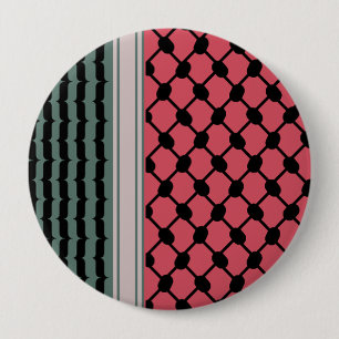 Palestinian watermelon Hatta Keffiyeh Kufiya Folk 4 Inch Round Button