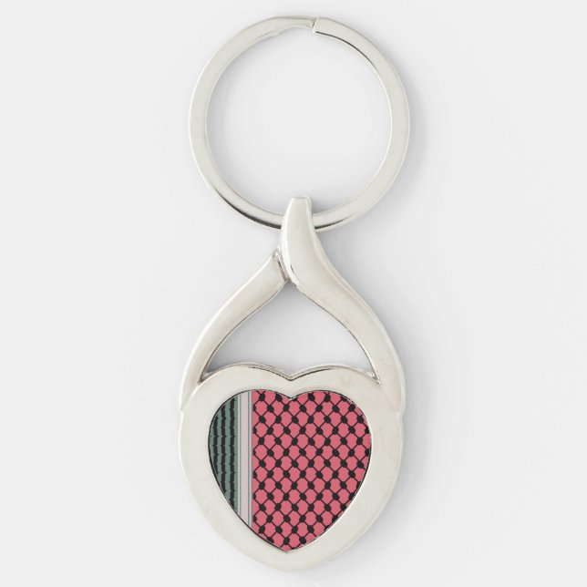 Palestinian watermelon Hatta Keffiyeh Kufiya Folk Keychain (Front)