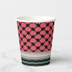 Palestinian watermelon Hatta Keffiyeh Kufiya Folk Paper Cups