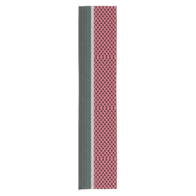 Palestinian watermelon Hatta Keffiyeh Kufiya Folk Short Table Runner (Front)