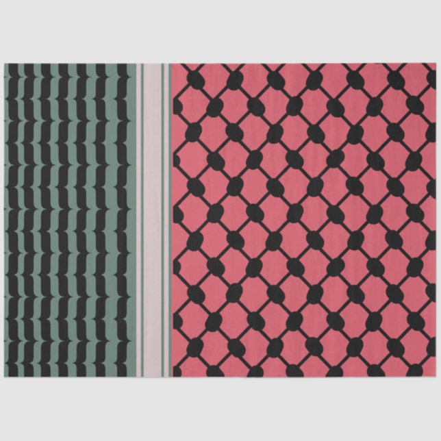 Palestinian watermelon Hatta Keffiyeh Kufiya Folk Tissue Paper (Front)