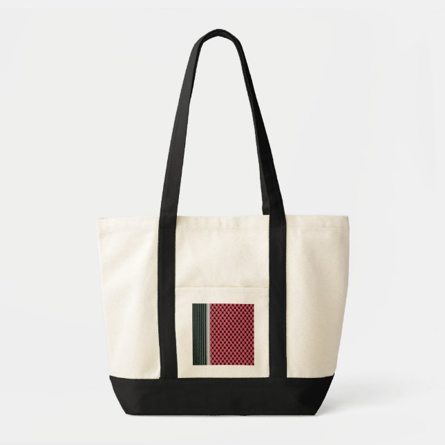 Palestinian watermelon Hatta Keffiyeh Kufiya Folk Tote Bag (Front)