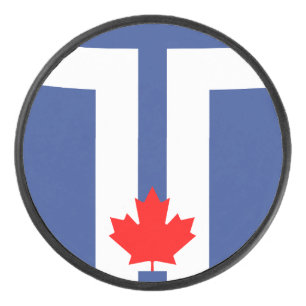 Palet de hockey patriotique avec drapeau de Toront