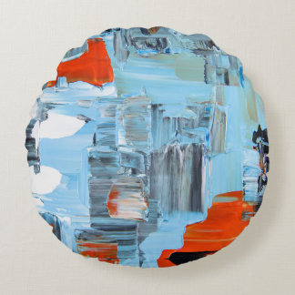 Palette de ciel urbain Coussin rond jeté abstrait