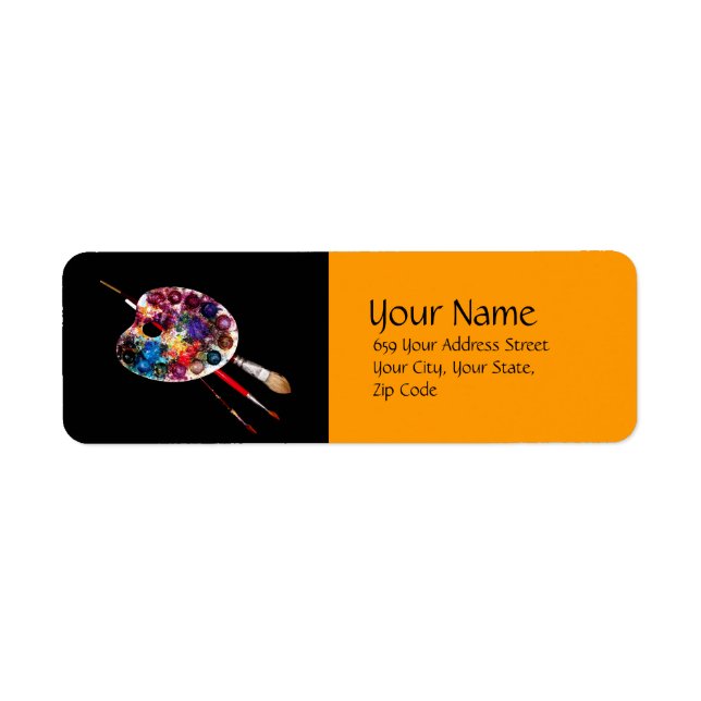 PALETTE DE COULEUR ARTISTE, orange noire (Devant)