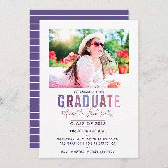 Palette Ultra Violet Graduation Party invitation (Devant / Derrière)