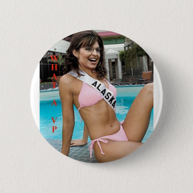 palin bikini alaska 2 inch round button (Front)