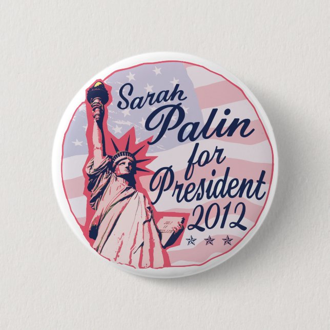 Palin Lady Liberty 2 Inch Round Button (Front)