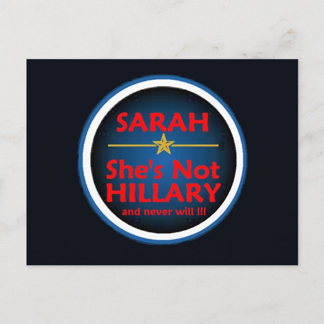 Palin VP HILLARY Postcard (Front)