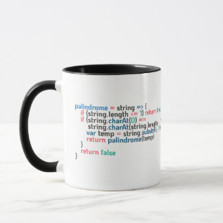 Palindrome Programming Code Snippet Mug