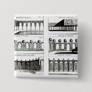 Palisade designs, from 'Theory and Practice of Gar 2 Inch Square Button