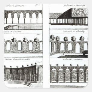 Palisade designs, from 'Theory and Practice of Gar Square Sticker
