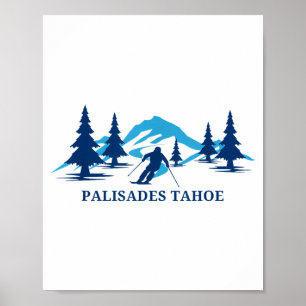 Palisades tahoe california ski resort skiing skier poster