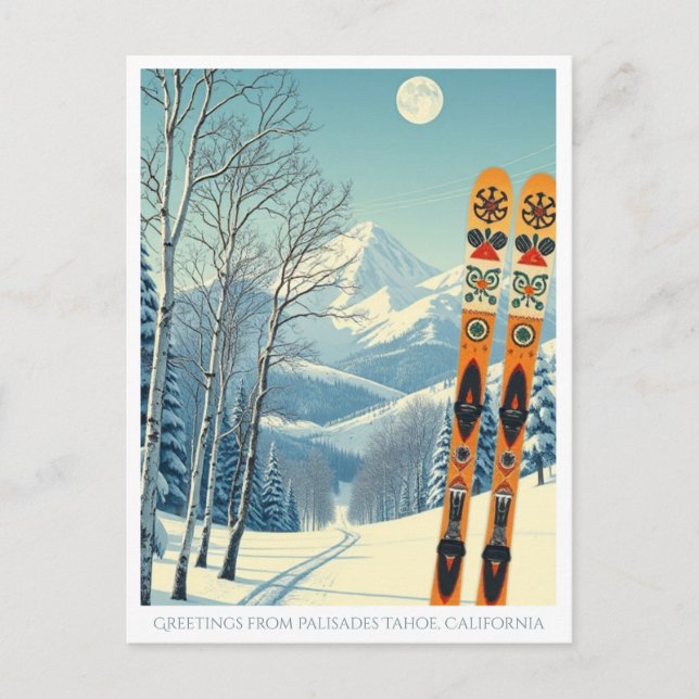 Palisades Tahoe California Ski vacation Postcard (Front)