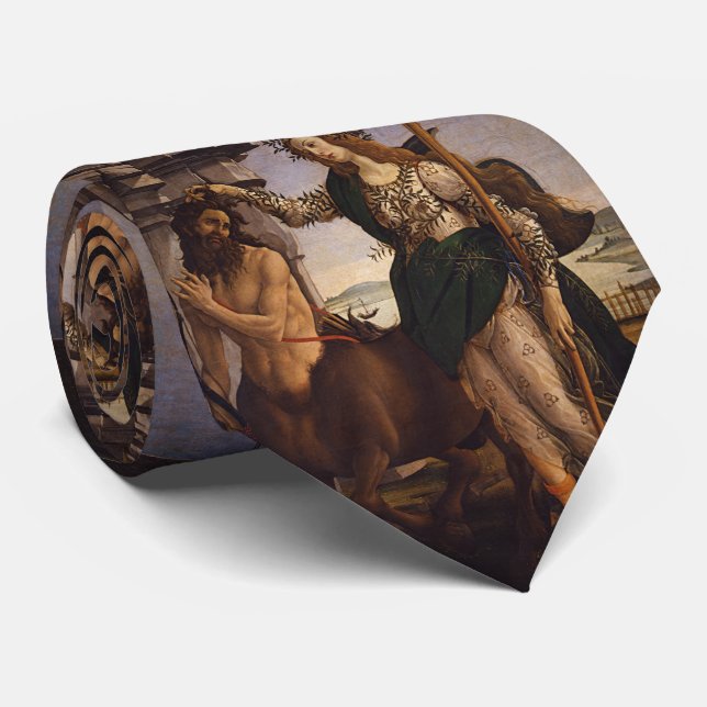 Pallas and the Centaur by Botticelli Tie (Rolled)
