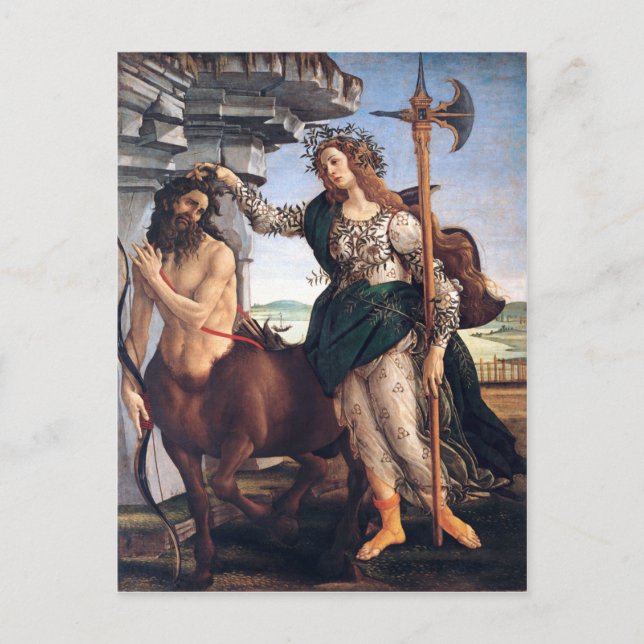Pallas and the Centaur, Sandro Botticelli Postcard (Front)