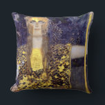 Pallas Athena, Gustav Klimt Throw Pillow<br><div class="desc">Gustav Klimt (July 14, 1862 – February 6, 1918) was an Austrian symbolist painter and one of the most prominent members of the Vienna Secession movement. Klimt is noted for his paintings, murals, sketches, and other objets d'art. In addition to his figurative works, which include allegories and portraits, he painted...</div>
