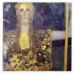 Pallas Athena, Gustav Klimt Tile<br><div class="desc">Gustav Klimt (July 14, 1862 – February 6, 1918) was an Austrian symbolist painter and one of the most prominent members of the Vienna Secession movement. Klimt is noted for his paintings, murals, sketches, and other objets d'art. In addition to his figurative works, which include allegories and portraits, he painted...</div>