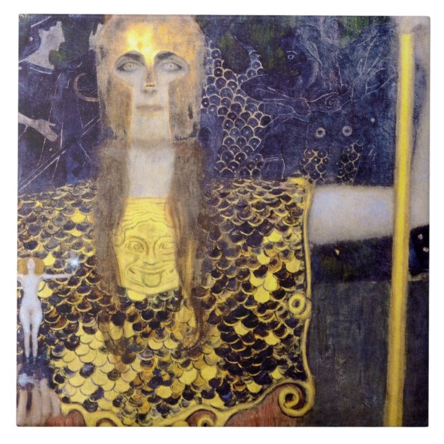 Pallas Athena, Gustav Klimt Tile (Front)