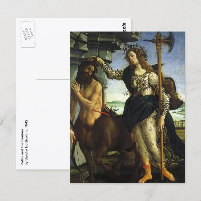 Pallas (Minerva) and Centaur by Sandro Botticelli Postcard (Front/Back)