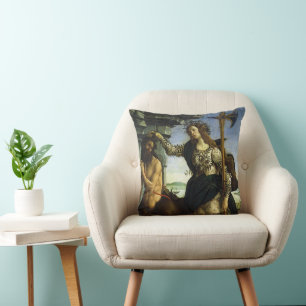 Pallas (Minerva) and Centaur by Sandro Botticelli Throw Pillow