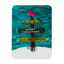 Pallet Christmas Tree with a Red Bird Magnet