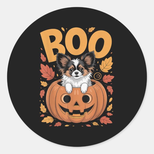 Pallon Costume On Pumpkin Halloween Pallon  Classic Round Sticker (Front)
