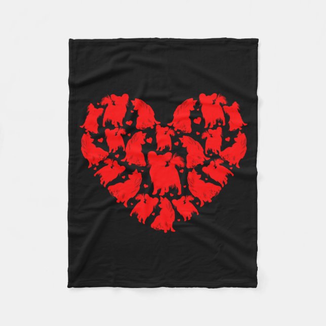 Pallon Dog Lover Funny Love Heart Pallon Valentine Fleece Blanket (Front)