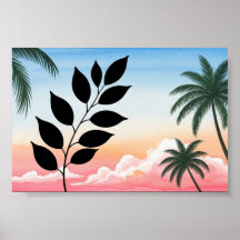Palm and plant wall art