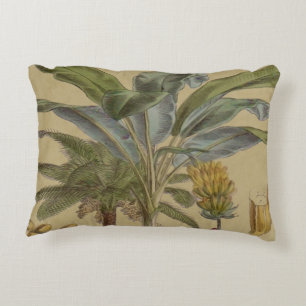 Palm Antique Tropical Fruit Botanical Art Accent Pillow