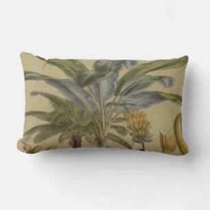 Palm Antique Tropical Fruit Botanical Art Lumbar Pillow