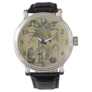Palm Antique Tropical Fruit Botanical Art Watch