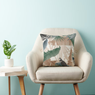 Palm Banana Leaves Bliss (Fall Colours) 1 #tropica Throw Pillow