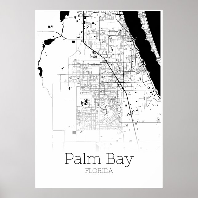 Palm Bay Map - Florida - City Map Poster (Front)