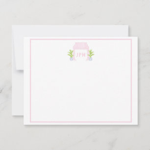Palm Beach Cabana Monogram Flat Card