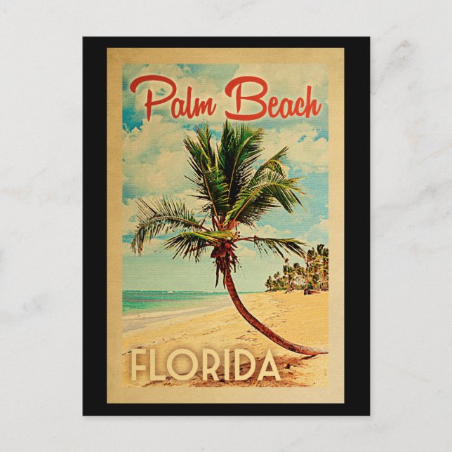 Palm Beach Carte postale Floride Palm Tree Beach R (Devant)