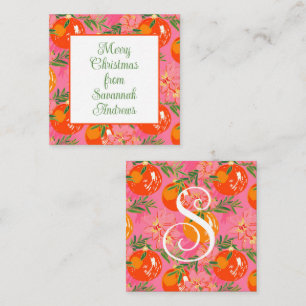 Palm Beach Christmas Pink Ornaments Gift Enclosure Card