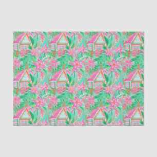 Palm Beach Christmas Watercolor Gingerbread House Tissue Paper