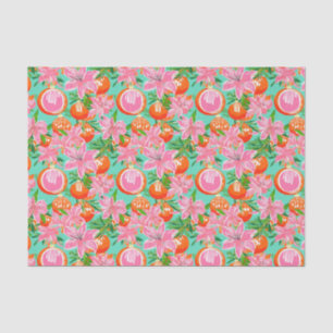 Palm Beach Christmas Watercolor Orange Ornaments Tissue Paper